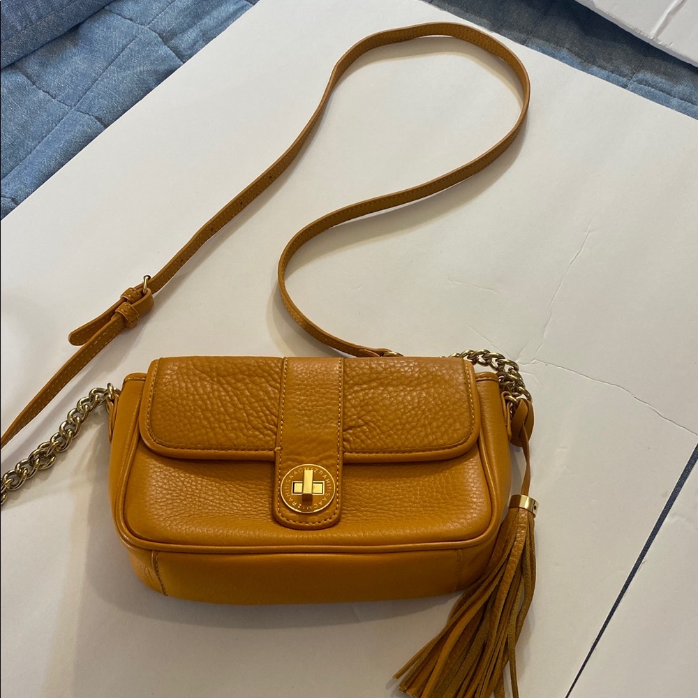 Chic Apricot Coloured Isaac Mizrahi Crossbody Bag